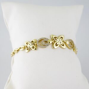 B1427 Bracelet Pulseras Zircon Stone 14K Real Color