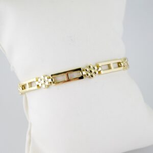 B1428 Bracelet Pulseras Plain 14K Real Color