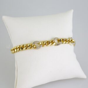 B1622 Bracelet  Pulseras  Zircon Stone  14K Real Color