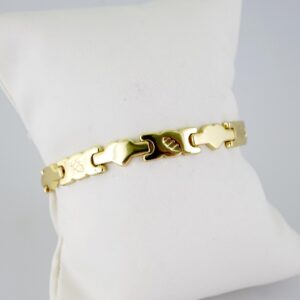 B1430 Bracelet Pulseras Plain 14K Real Color