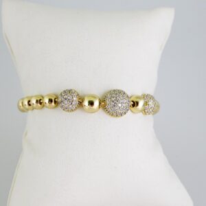 B1624 Bracelet  Pulseras  Zircon Stone  14K Real Color