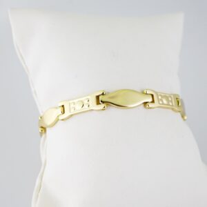 B1433 Bracelet  Pulseras  Plain  14K Real Color