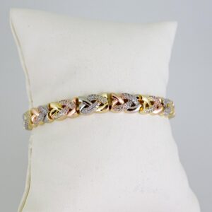 B1626 Bracelet  Pulseras  Zircon Stone  Three Tone