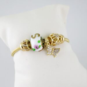 B1436 Bracelet  Pulseras  Zircon Stone  14K Real Color