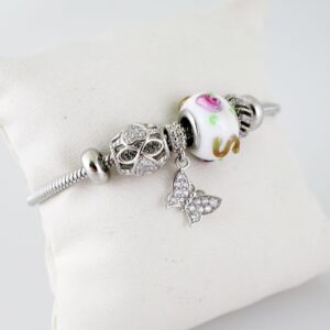 B1437 Bracelet  Pulseras  Zircon Stone  Silver Color