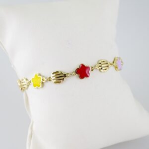 B1438 Bracelet  Pulseras  Plain  14K Real Color  Multicolor