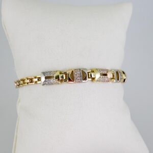 B1642 Bracelet  Pulseras  Zircon Stone  Three Tone