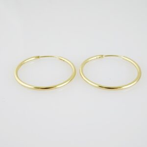 E2060 Earrings Aretes Plain 14K Real Color