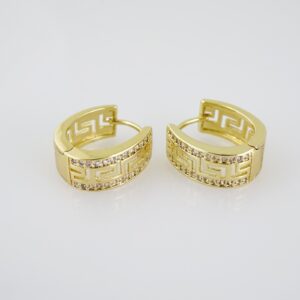 E2062 Earrings Aretes Zircon Stone 14K Real Color