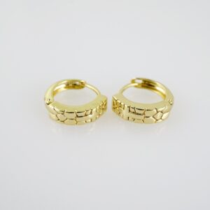 E2063 Earrings Aretes Plain 14K Real Color