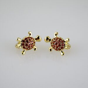 E2515 Earrings  Aretes  Zircon Stone  14K Real Color