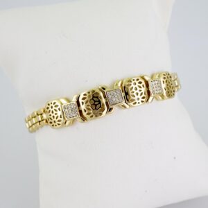 B1443 Bracelet  Pulseras  Zircon Stone  14K Real Color