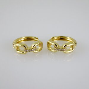 E2518 Earrings  Aretes  Zircon Stone  14K Real Color