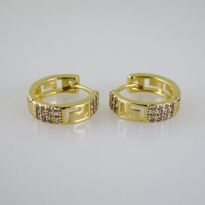 E2519 Earrings  Aretes  Zircon Stone  14K Real Color