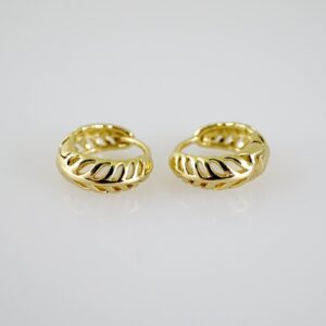 E2532 Earrings  Aretes  Plain  14K Real Color