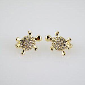 E2534 Earrings  Aretes  Zircon Stone  14K Real Color