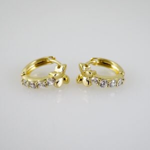 E2536 Earrings  Aretes  Zircon Stone  14K Real Color