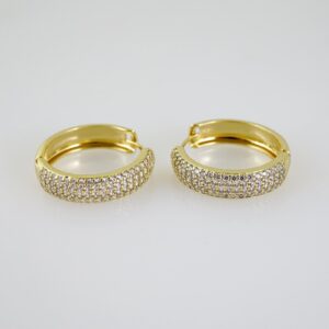 E2537 Earrings  Aretes  Zircon Stone  14K Real Color