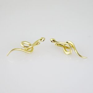 E2538 Earrings  Aretes  Plain  14K Real Color
