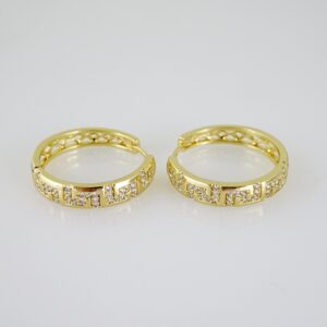 E2539 Earrings  Aretes  Zircon Stone  14K Real Color