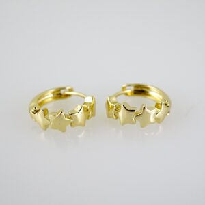 E2541 Earrings  Aretes  Plain  14K Real Color