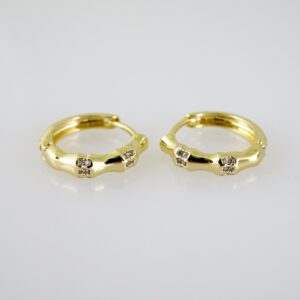 E2540 Earrings  Aretes  Zircon Stone  14K Real Color