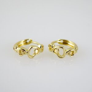 E2542 Earrings  Aretes  Plain  14K Real Color