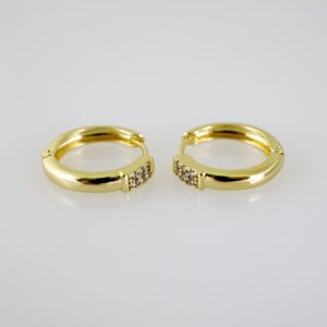 E2543 Earrings  Aretes  Zircon Stone  14K Real Color