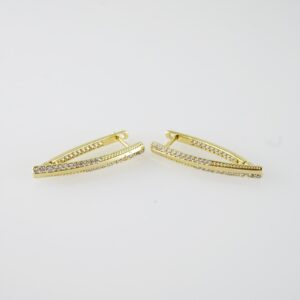 E2066 Earrings Aretes Zircon Stone 14K Real Color
