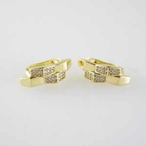 E2067 Earrings Aretes Zircon Stone 14K Real Color