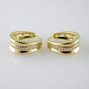 E2068 Earrings Aretes Zircon Stone 14K Real Color