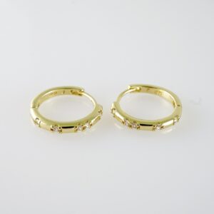 E2069 Earrings Aretes Zircon Stone 14K Real Color