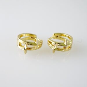 E2076 Earrings  Aretes  Plain  14K Real Color