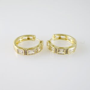 E2078 Earrings  Aretes  Zircon Stone  14K Real Color