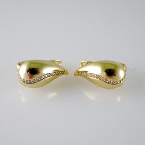 E2079 Earrings  Aretes  Zircon Stone  14K Real Color