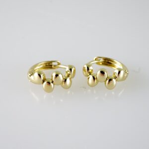 E2081 Earrings  Aretes  Plain  14K Real Color