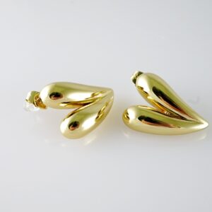E2082 Earrings  Aretes  Plain  14K Real Color