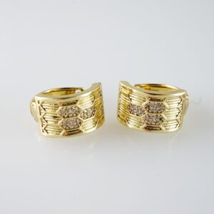 E2084 Earrings  Aretes  Zircon Stone  14K Real Color