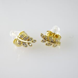 E2085 Earrings  Aretes  Zircon Stone  14K Real Color