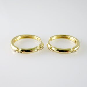 E2087 Earrings  Aretes  Plain  14K Real Color