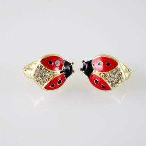 E2088 Earrings  Aretes  Zircon Stone  14K Real Color