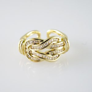 R707  RING – ANILLO – Zircon Stone – 14K Real Color – Ajustable