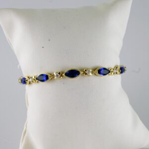 B1449 Bracelet Pulseras Plain 14K Real Color