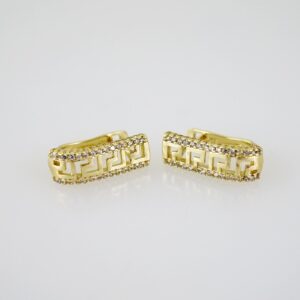 E2547 Earrings  Aretes  Zircon Stone  14K Real Color