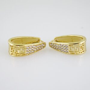 E2548 Earrings  Aretes  Zircon Stone  14K Real Color
