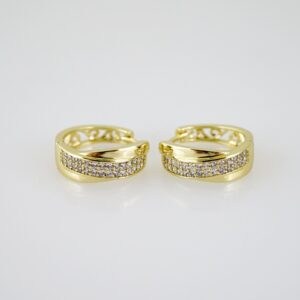 E2549 Earrings  Aretes  Zircon Stone  14K Real Color