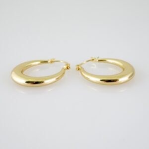 E2550 Earrings  Aretes  Plain  14K Real Color