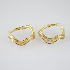 E2551 Earrings  Aretes  Plain  14K Real Color