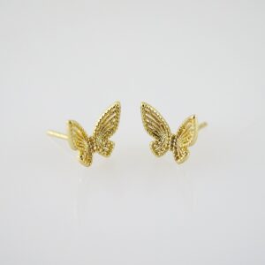 E2553 Earrings  Aretes  Plain  14K Real Color