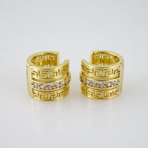 E2555 Earrings  Aretes  Zircon Stone  14K Real Color